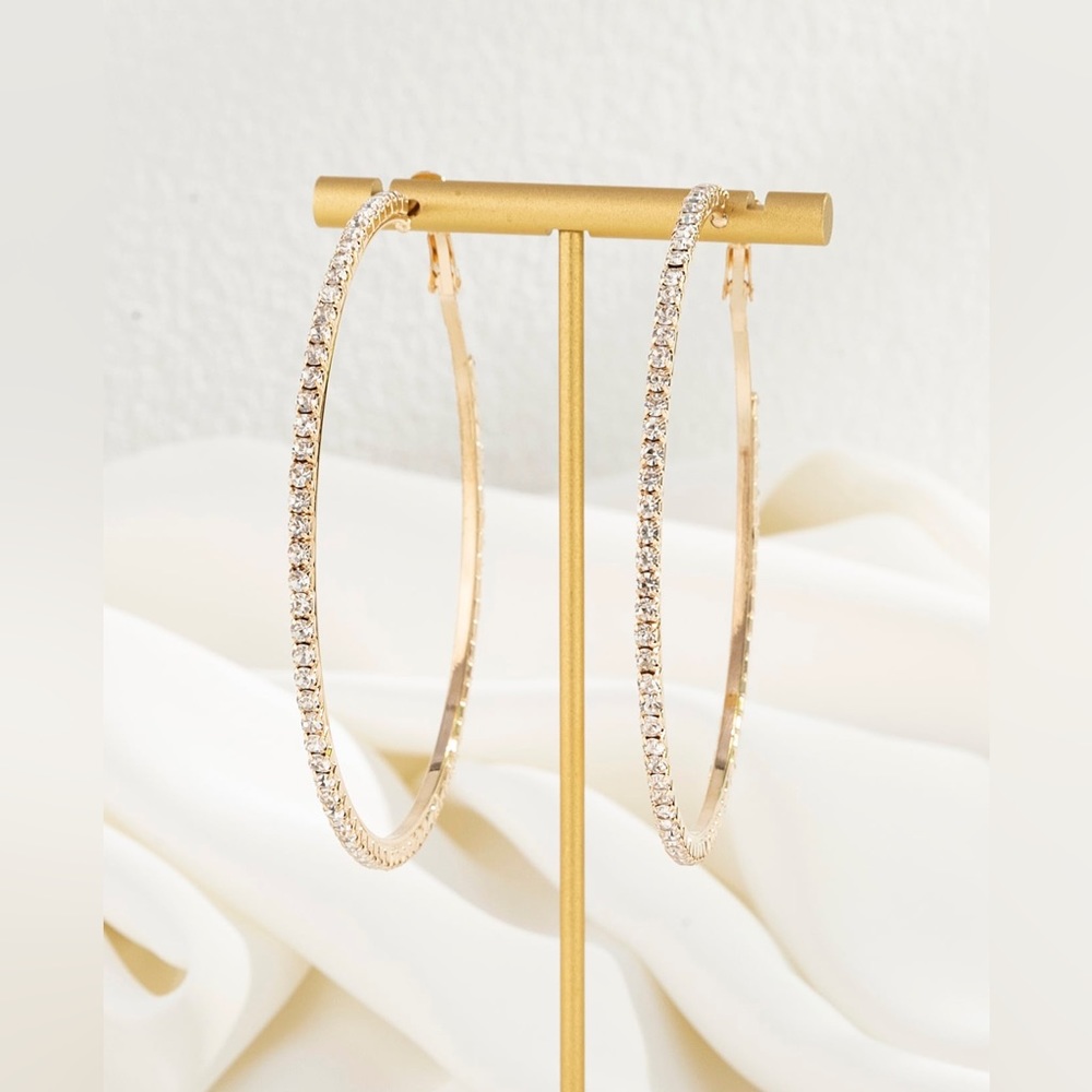 Rhinestone Hoop Earrings